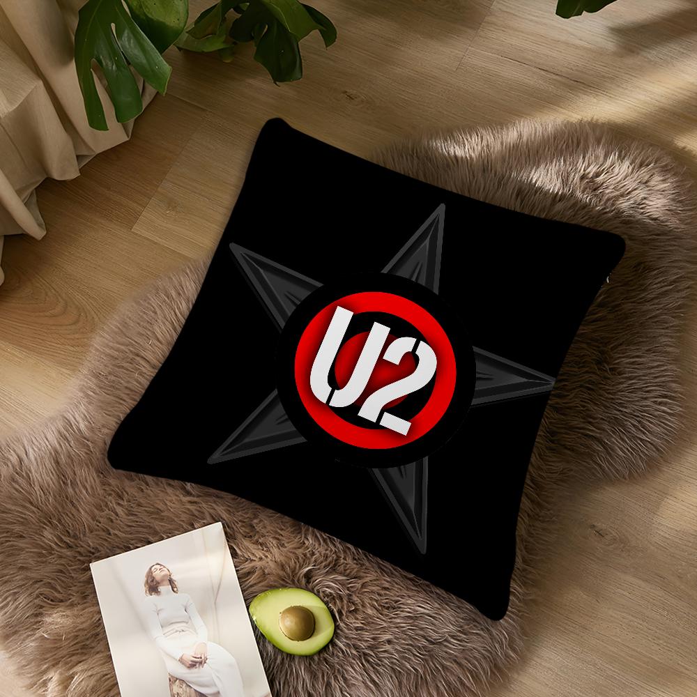Rock U-U2 Band Music Pillow Case Sofa Living Room Bedroom Headboard Backrest Cushion Square Cushion Nap Time