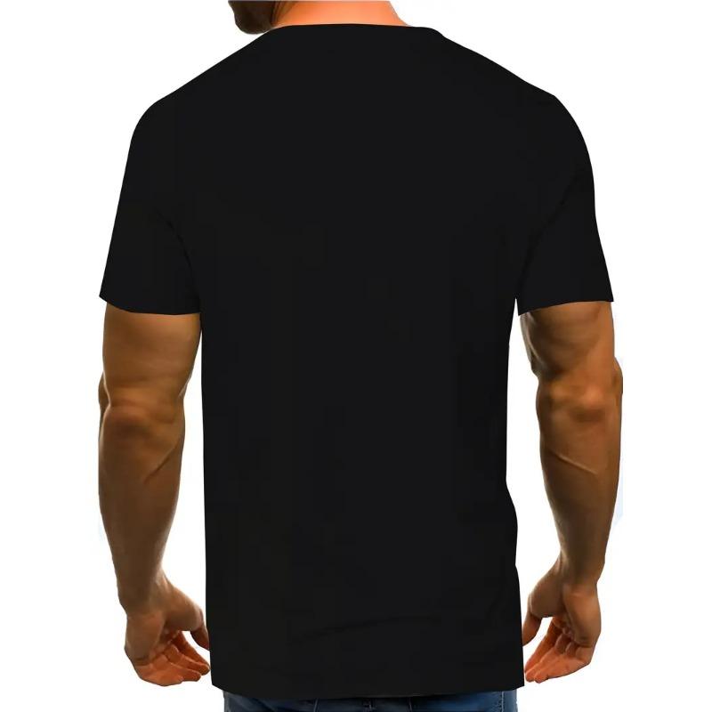 Men's 3D Printed Large Dog Pattern T-shirt Humorous Digital Printed Short Sleeved T-shirt Breathable Polyester Round Neck Casual