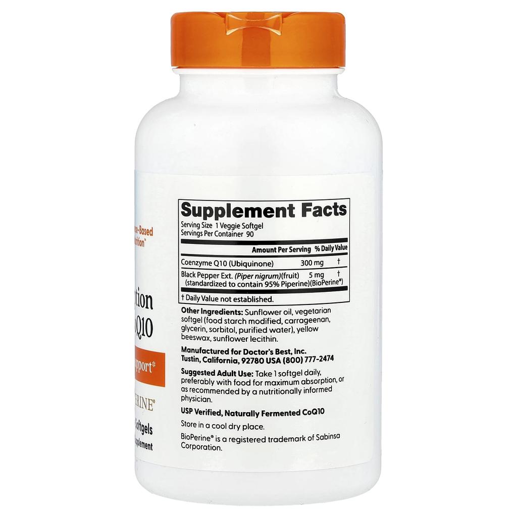 Doctor'S Best, High Absorption Coq10, 300Mg, 90 Softgels