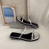 High-end outer wear fashionable silver flat sandals 2025 summer new popular French beautiful temperament cool slippers women