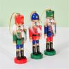 3pcs Holidays Nutcrackers Shaped Tree Hangings Hand Painted Wood Figurines Pendant Christmas Themed Embellishments
