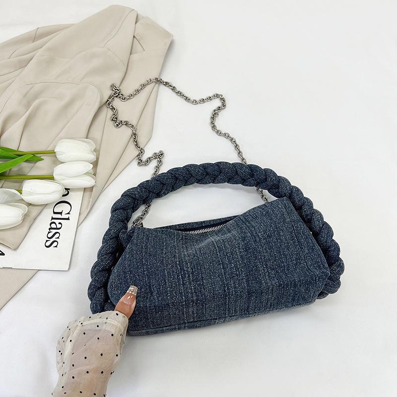 

Сумка из чистого денима, модная сумка-мессенджер на одно плечо, женская сумка (20cm<Max Length<30cm)