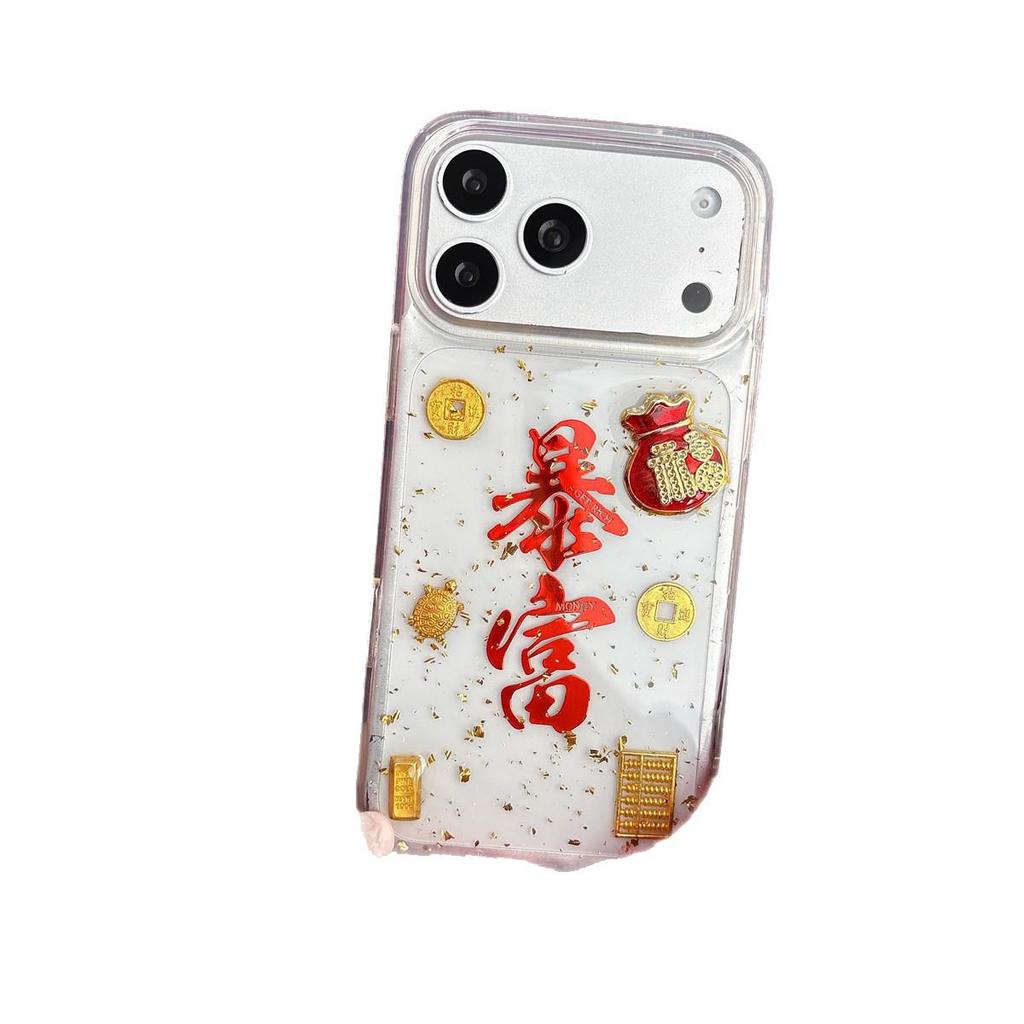 Epoxy Resin Wealthy Rich Drop-Proof Phone Case for iPhone 14/13/12/11 PRO/MAX
