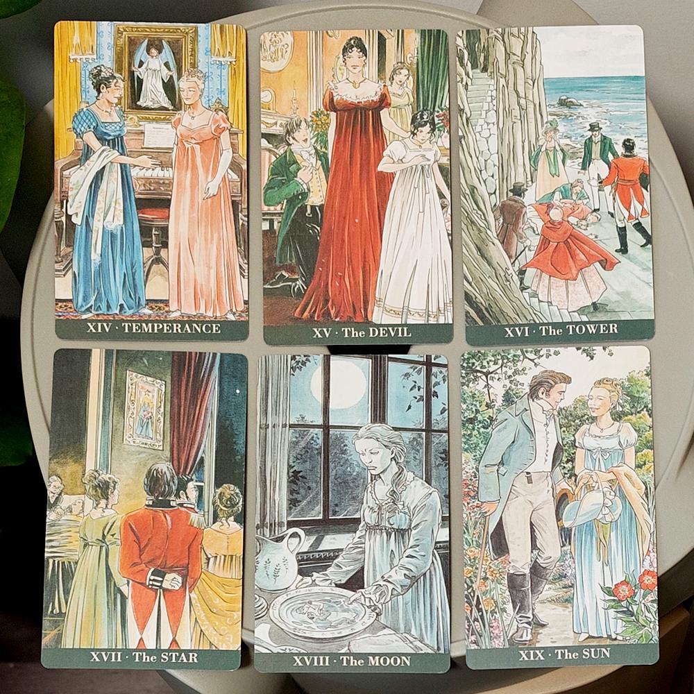 12*7cm Jane Austen Tarot in Rigid Box - A Regency Romance Divination Deck for Literature Lovers, 78-Card Deck
