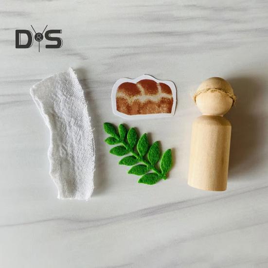 Scatola Settimana Santa Fai da te Gioco della Resurrezione Kit per Raccontare Storie Carte della Storia di Pasqua con Figurine in Legno Decorazioni Religiose per Riempitivi Cesto di Pasqua