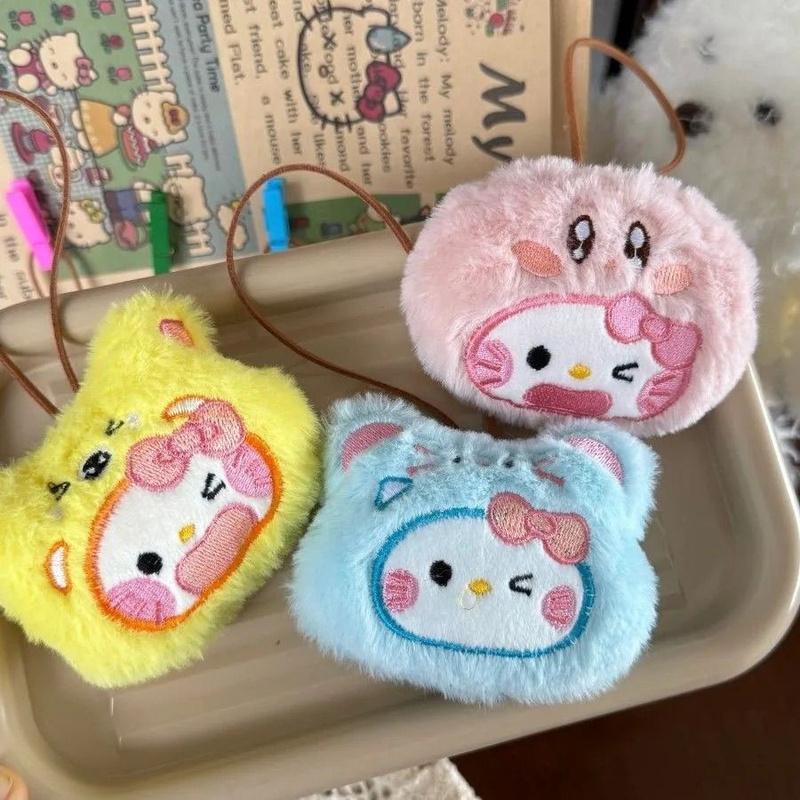 Cute Cartoon Plush Cat Keychain Heart Doll Pendant For Backpack Bag Decorative Accessory
