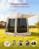 Screen House Zelt, 3030 x 2650 x 2300 mm, 4-8 Personen Pop-Up Screen Zelt mit erweiterter Markise, Tragbares abgeschirmtes Überdach mit Tragetasche, Netzgewebe