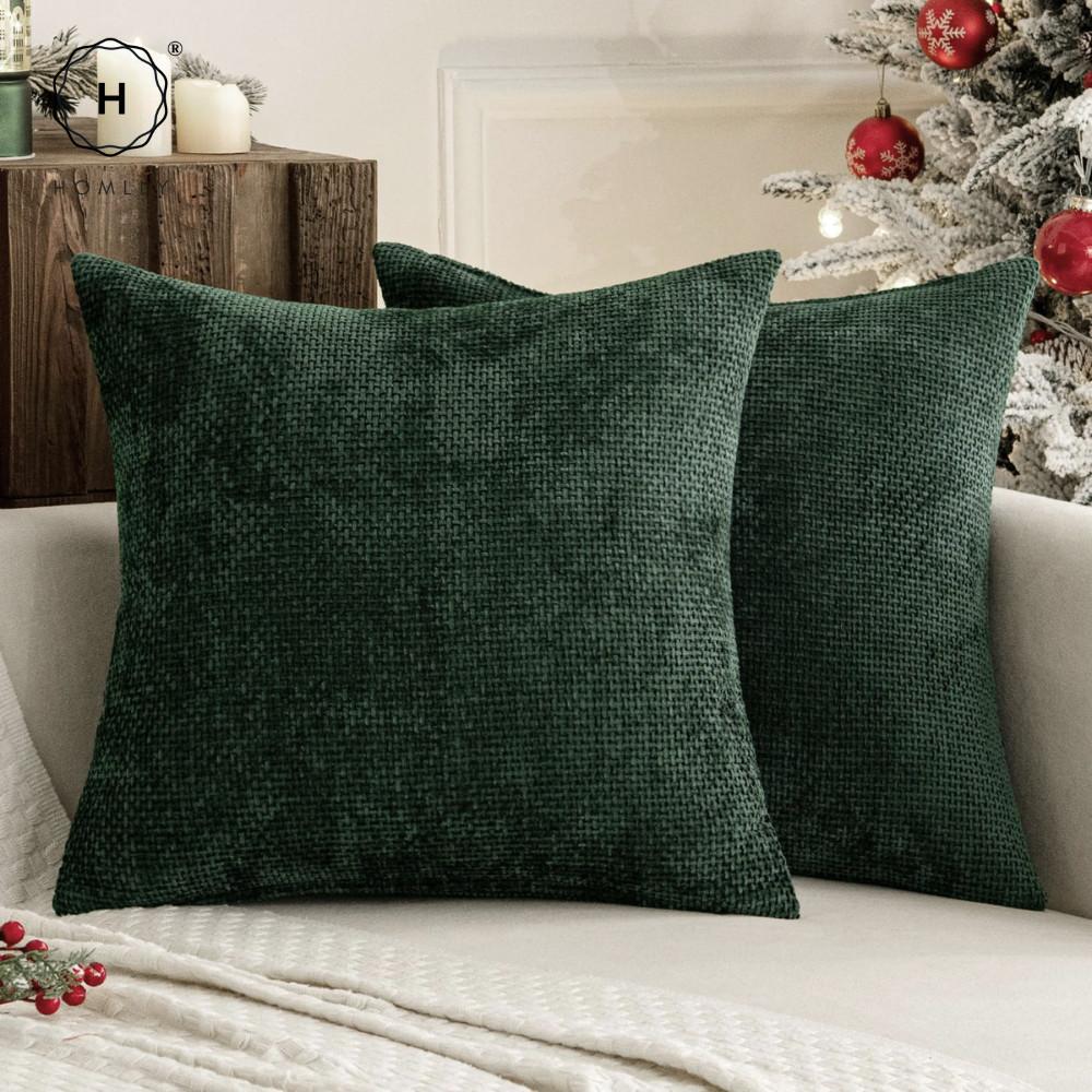 HOMLLY Sadii Teksturowana Poszewka na Poduszkę Dekoracyjną z Chenille (45 x 45 cm) X2SZT