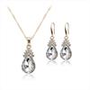 3 Pcs/Set European And American Fashion Necklace Earring Set Crystal Zircon Water Drop Necklace Earnail Set