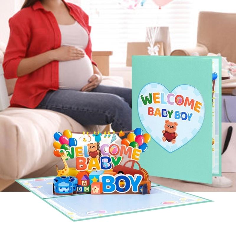 3D Popup Newborns Baby Greeting Card Unique 3D Popup Greeting Card For Welcoming New Baby Boy and Girls With Warmth