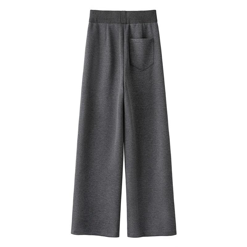 Women's Elastic Waist Draped Wide-Leg Pants