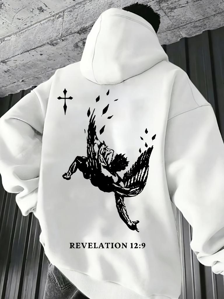Hot Selling European and American Men's Autumn Angel Print Soft and Comfortable Hooded Sweatshirt Suitable for Household Wear