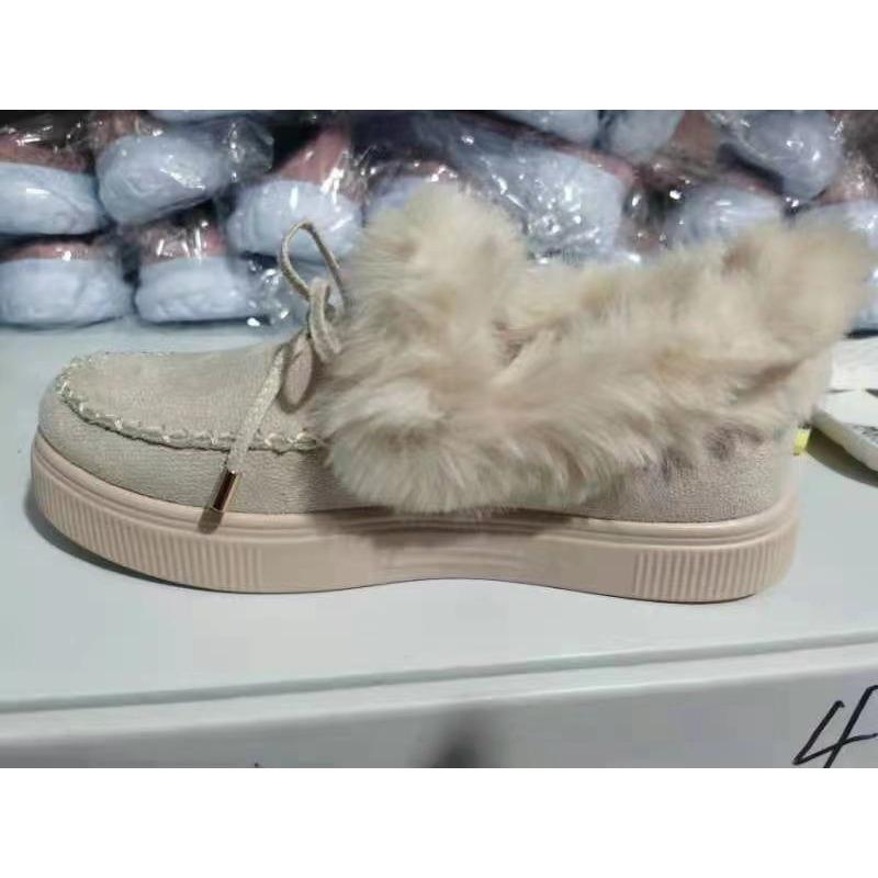 2 Autumn and Winter Round Head Thick-soled Warm Cotton Shoes Large Size Women's Shoes Bag Shoes Snow Boots Doudou Shoes