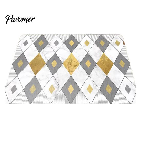 Wooden Floor Bath Mat Marbling Bathroom Rug, Anti-Slip Highly Absorbent Mat, Diatomaceous High-traffic Area Rug Earth for Tub Sink Entrance S G