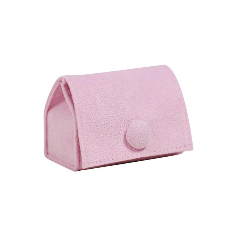 

Portable Rng Jewelry Box Velvet Jewelry Case Simple Mini Storage Box Rings Box рожевий