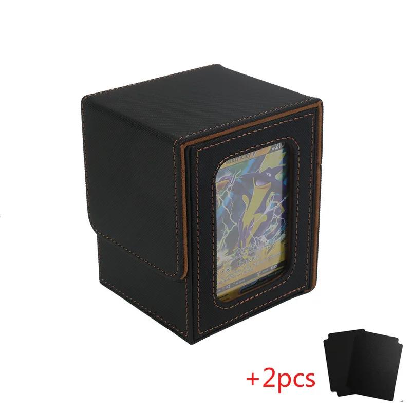 Window Card Deck Box Trading Card Storage Box Game Card Carrying Organizer Card Stacking Case for MTG PKM Sports Baseball Cards