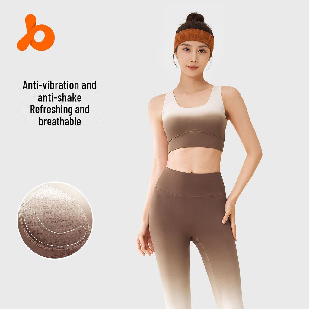 Juyitang Gradient Yoga Suit: High-Elastic, Nude-Feel, Slim-Fit for Running & Fitness.