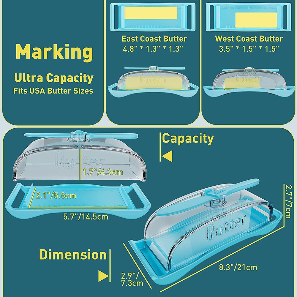 Butter Dish with Lid and Knife Ideal for Home and Camping Dishwasher Safe