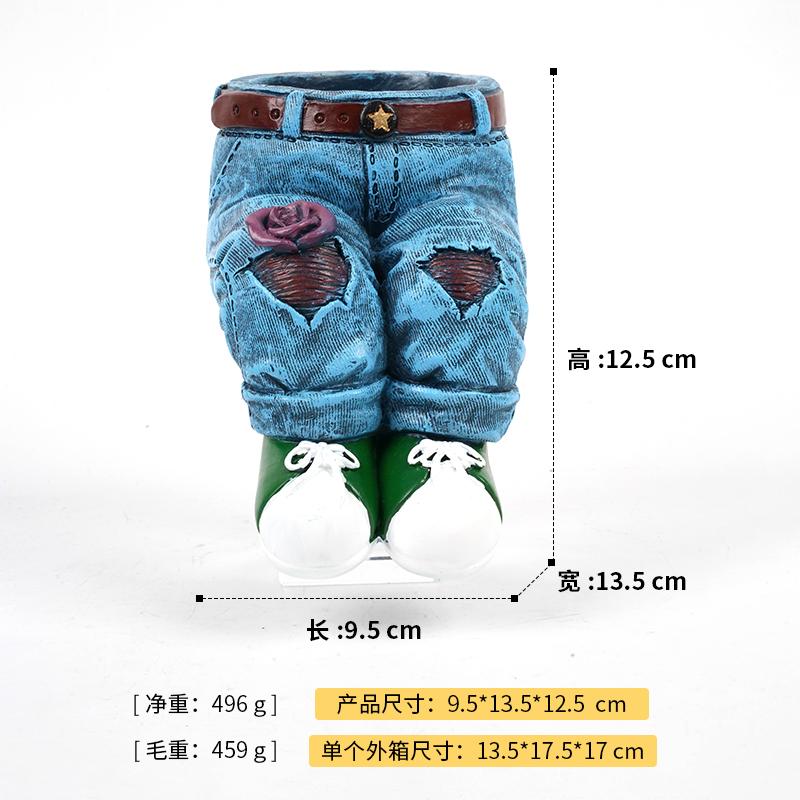 Jeans Pants Shape Resin Flower Pot Succulent Planter for Indoor Garden Yard Lawn Porch Patio Outdoor Decorative Flower Pot Statu