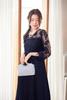 SUNSPOT Party Bag, Large Clutch Bag, Wedding Bag, Large Handbag, Women's, 3-Way (Silver H)