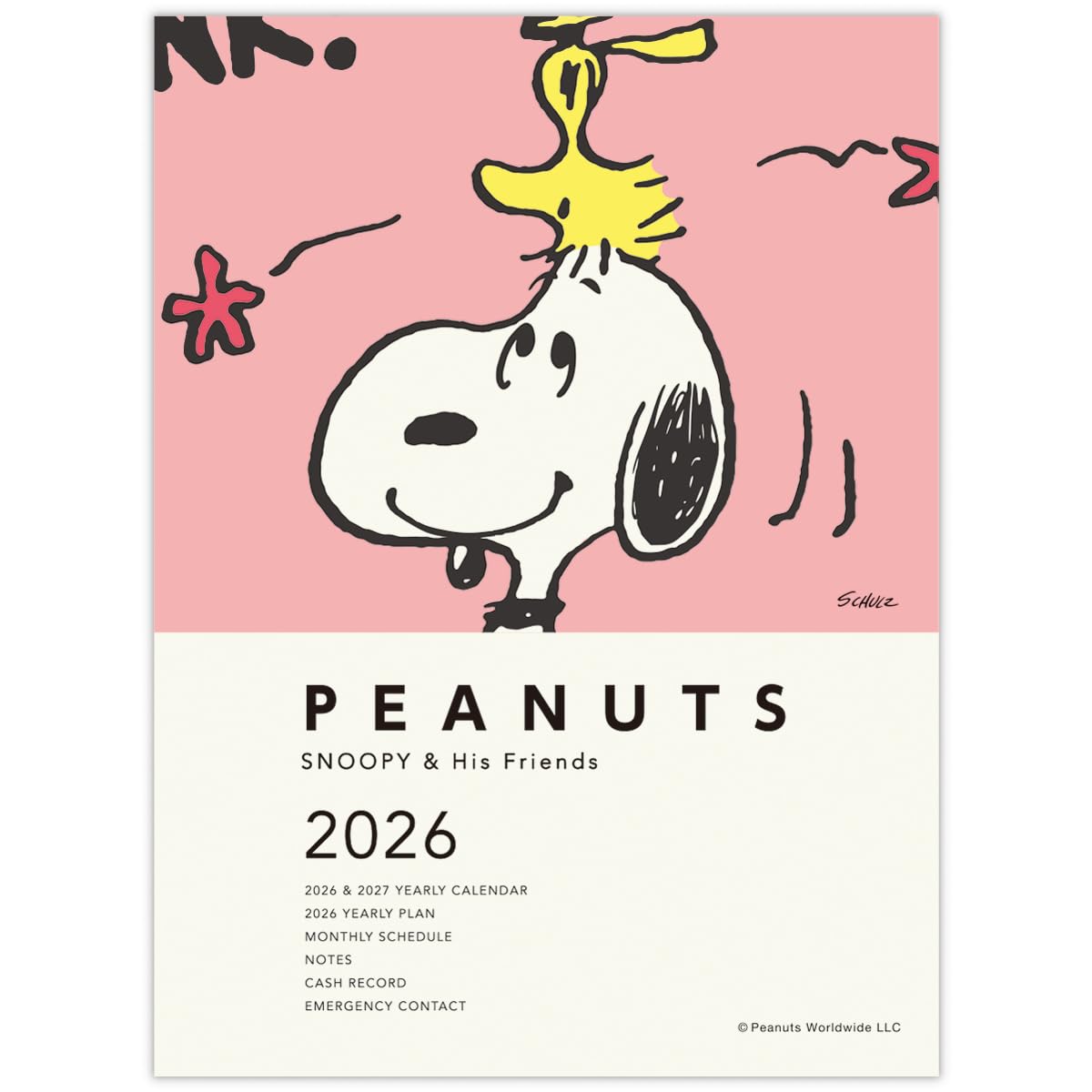 Планер Hallmark Snoopy 2026 A6 Ежемесячный Улыбка Кораллово-розовый 845704 (Начинается в октябре 2025 года) коралл розовый