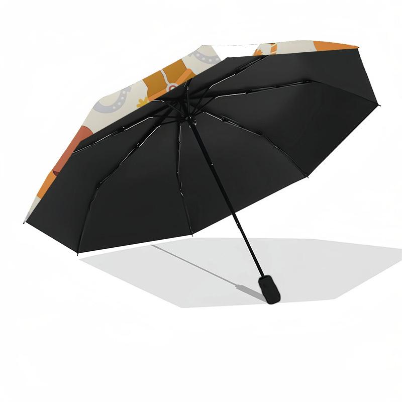 1pc Western Cowboy Theme Pattern Umbrella with Plastic Handle, Suitable for All Seasons Outdoor PT387