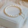 Freshwater Pearl Bracelet for Women Elegant Simple Hand Jewelry Unique Statement Gifts for Anniversary Wedding Party