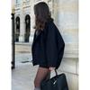 Women's Oblique Button Loose Batwing Sleeve Jacket Coat Lapel Double Pocket Warm Solid Vintage Outerwear Fall Winter Coat