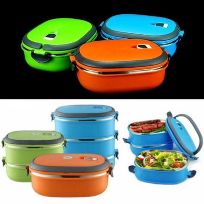 Stainless Steel Insulated Lunch Box 1 Layer, Leak-proof, Keeps Food Hot/Cold
