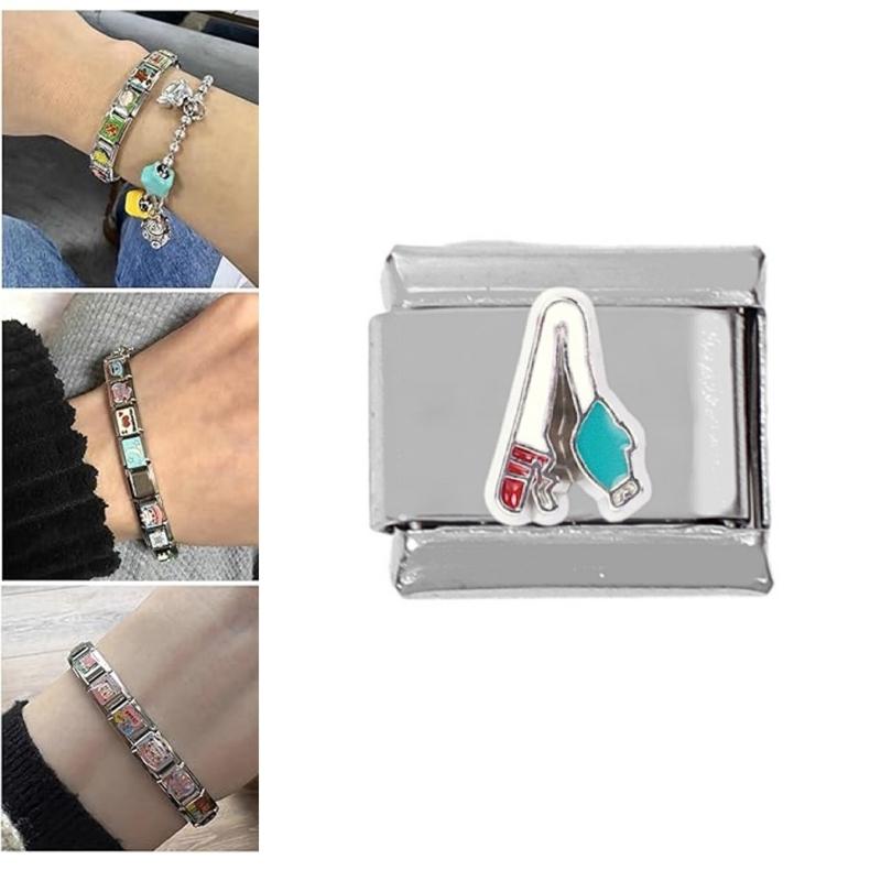 Personalized Alternative Patterns Italian Charm Bracelet Link Stainless Steel Removable Modules for Italian Bracelets