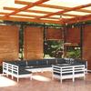 VidaXL Solid Pine Wood Garden Lounge Set 12 Pcs with Cushions Patio Furniture Outdoor Furniture Garden Furniture 3097272