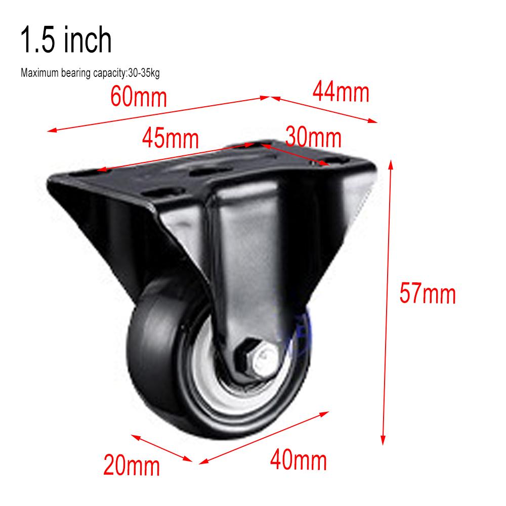 Heavy Duty Casters Rubber Wheels Rollers For Furniture Wheel Caster Wheels 360° Caster Wheel Industrial With Brake 1.5/2 Inch