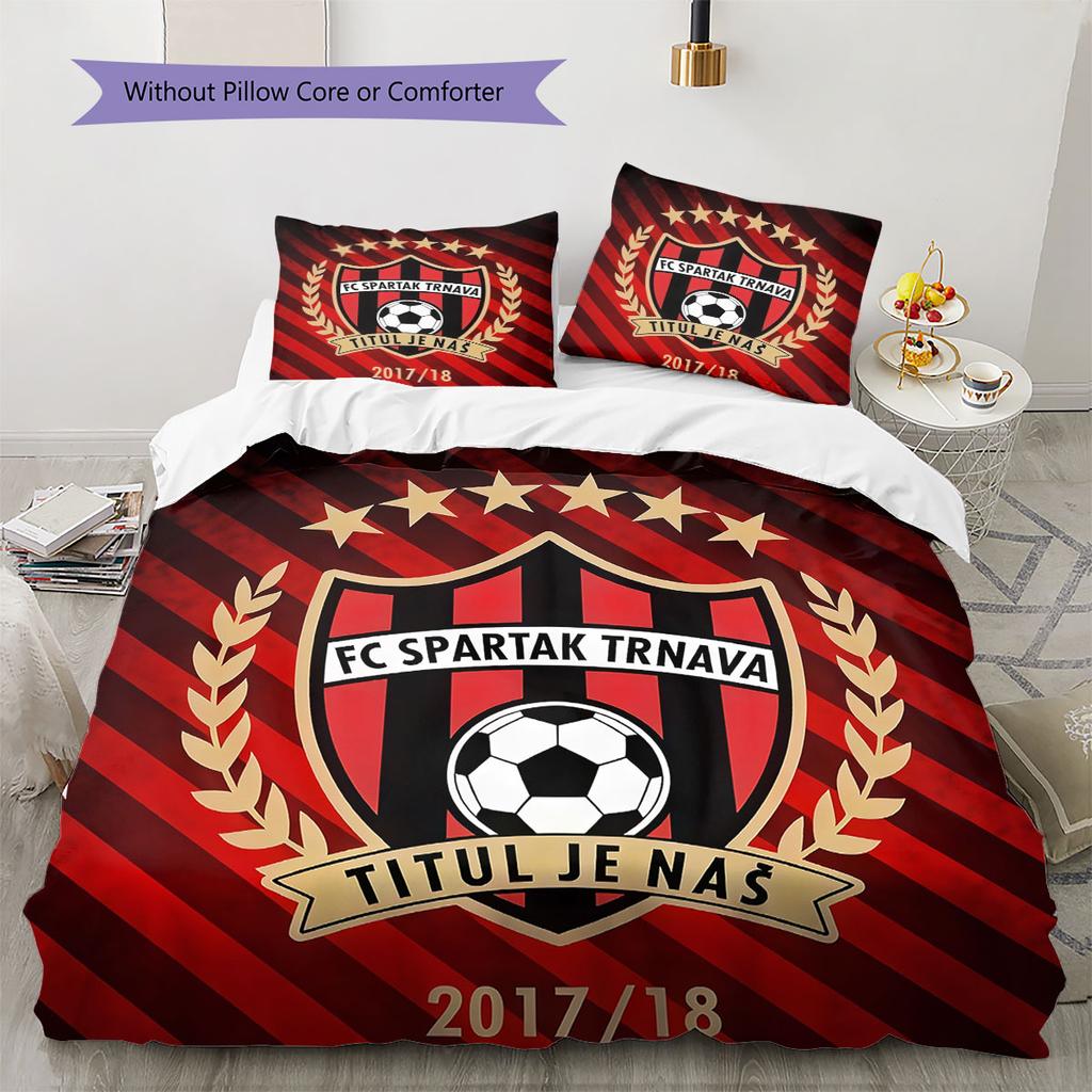 FC Spartak Trnava Pattern Bedding,Quilt Set Quilt Cover Pillowcase Home Birthday Gift(1 * duvet cover + 2 * pillowcase, without core)