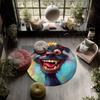 Colorful Dog,Round Area Rug,Carpet Rug for Living Room Bedroom Sofa Playroom Decor,Non-slip Floor Mat