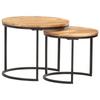 Day and Night - Day and Night Stackable Tables 2 Units Solid Acacia Wood