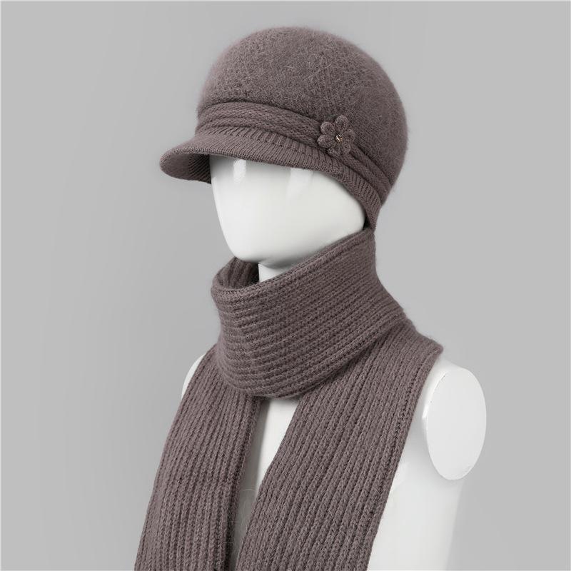 Wool Hat Women'S Season Velvet Warm Rabbit Hair Mother Hat Ear Protection Cold Foreign Gas Knitted Hat