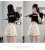 Women's High-Waisted Black Denim Shorts - 2026 Summer Slimming Design, Petite Fit, Wide and Narrow Leg Options