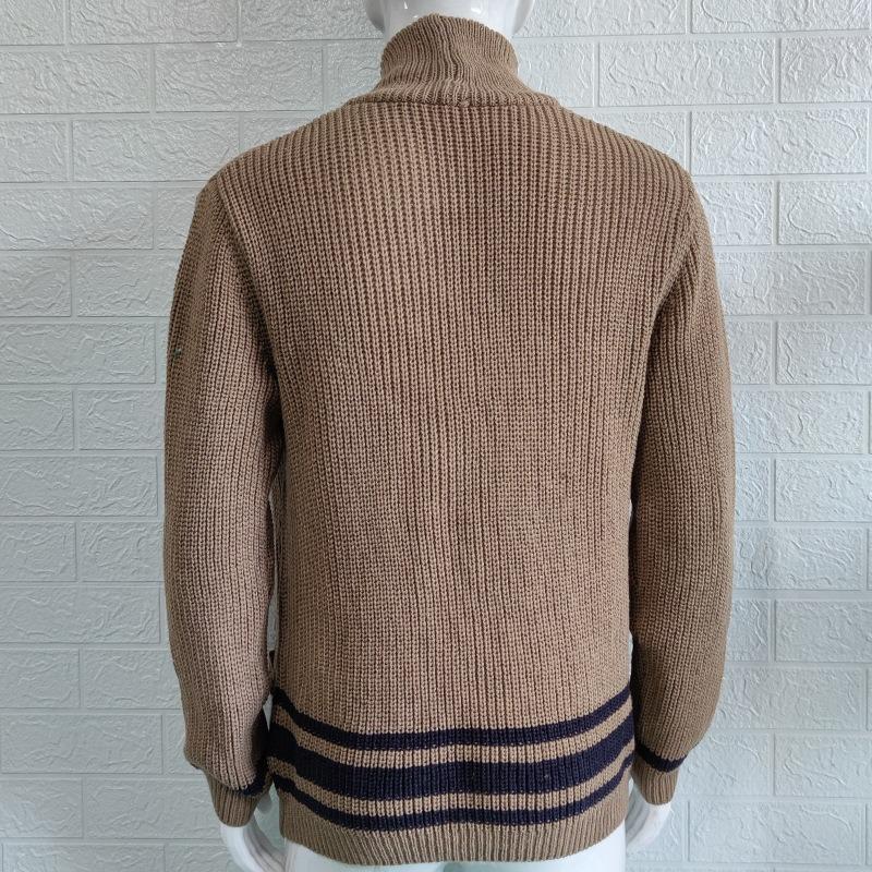 2025 Winterpullover Herren Lässig Einfarbig Halber Rollkragen Langarm Gestrickte Strickjacke