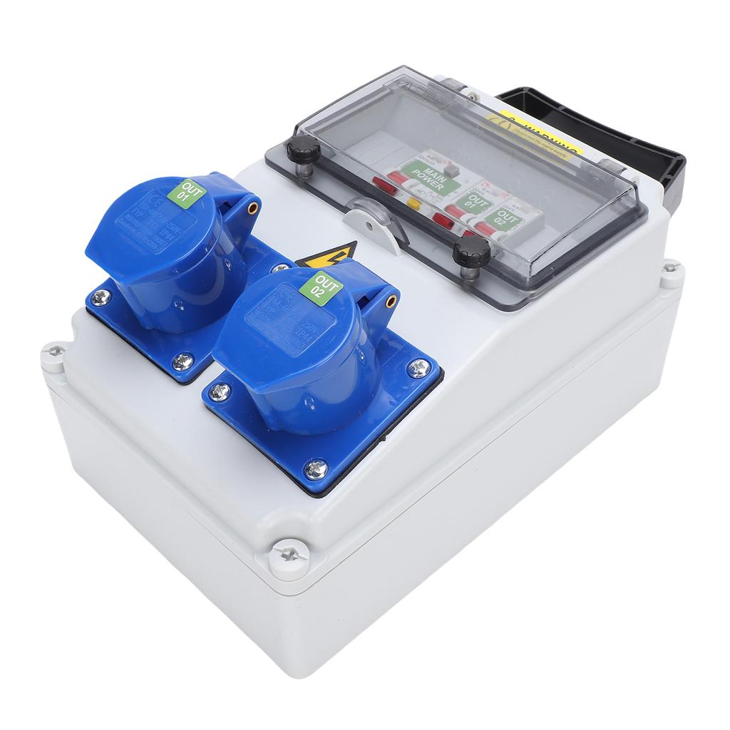 Waterproof Socket Box, Industrial Socket Box, Portable Socket Distribution Box with Buckle Hinge Design for Factory, Workshop, Construction Site