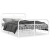 Metal Bed Frame with Headboard and Footboard White 135 x 190 cm