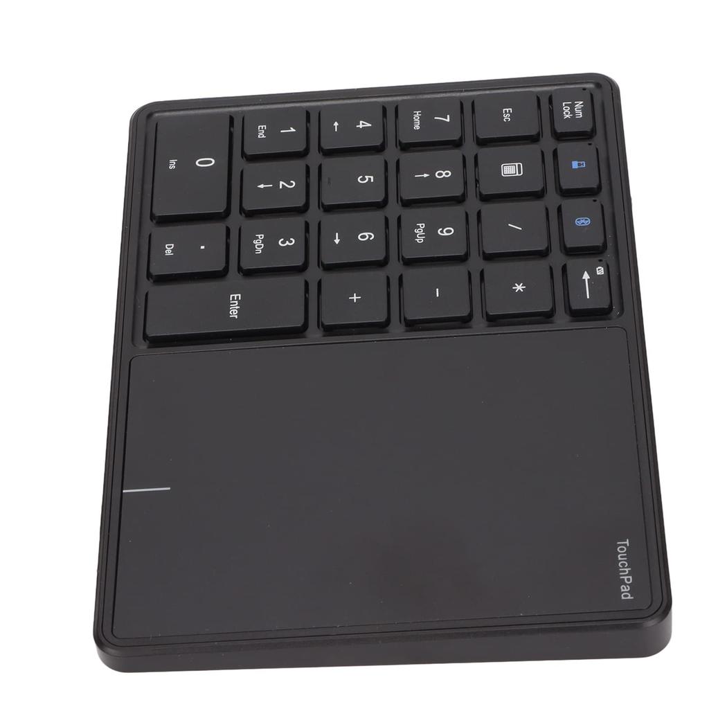 Vbestlife 22-Key Wireless Numeric Keypad with Touchpad, Wireless BT4.2 Rechargeable, Compatible with iOSWindows (Black)