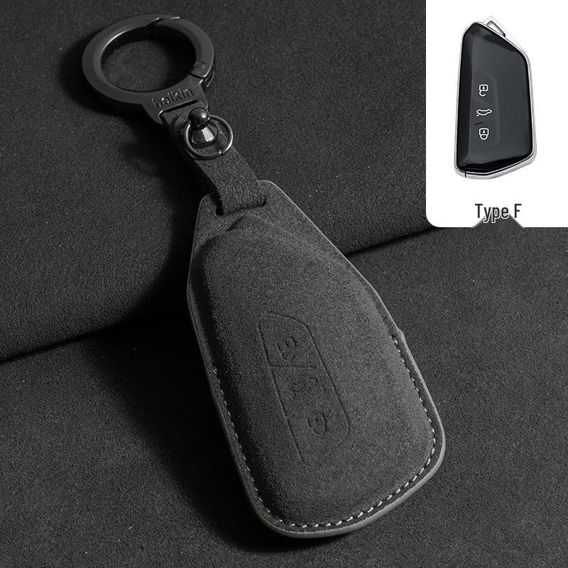 Volkswagen Suede Key Case: Fits Touron, Tayron, Tiguan L, Sagitar, Lamando L, Magotan, CC, ID4 - Full Coverage.