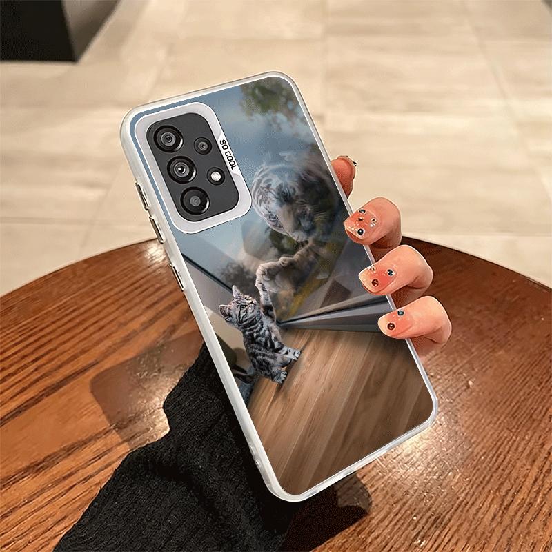 Cat Reflects Tiger Cool Soft Phone Case for Samsung A17 A16 A15 A14 A13 A57 A56 A55 A54 A53 A37 A36 A35 A34 A33 A26 A25 A24 A23