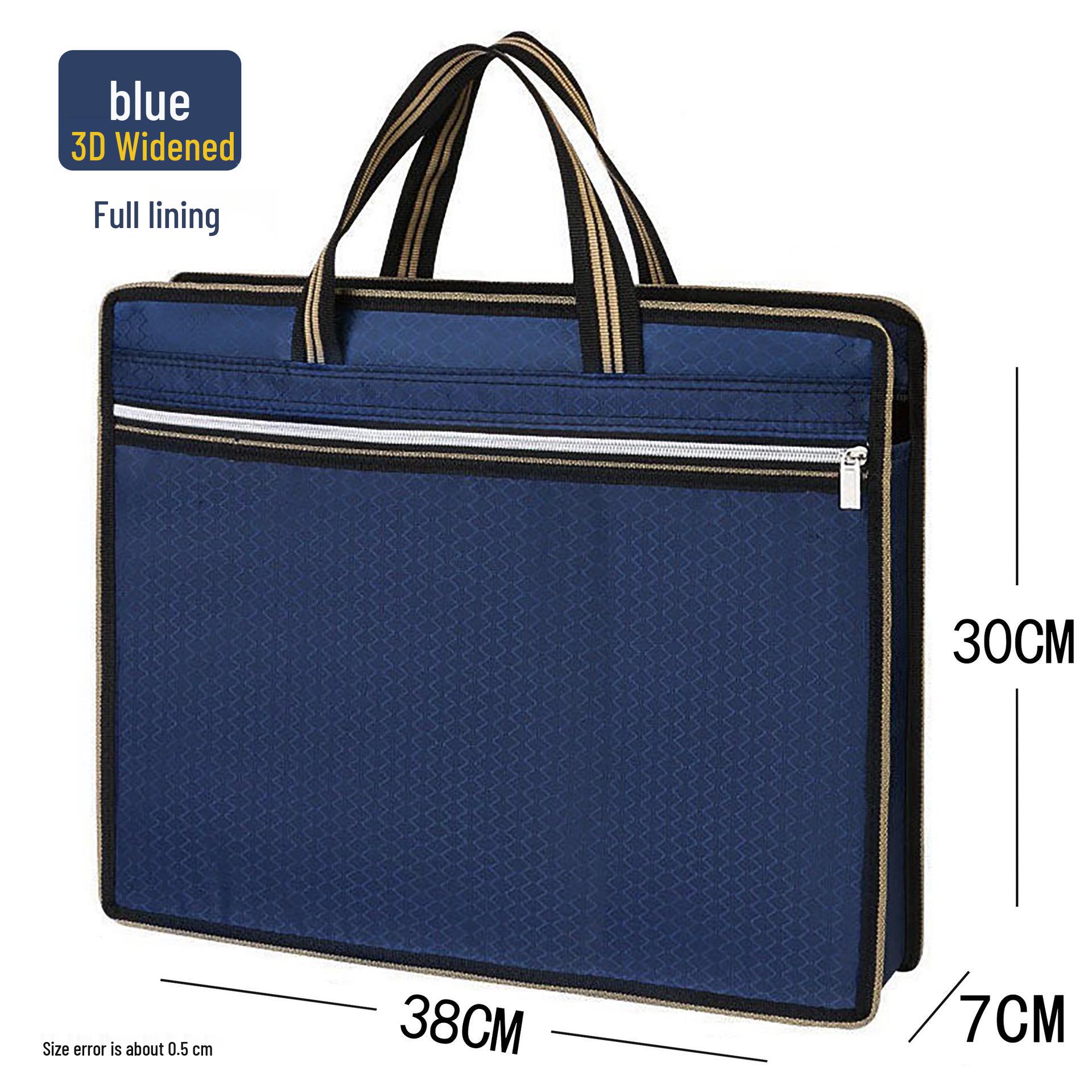 Oxford Cloth Zipper Document Bag - Office Briefcase & Computer File Organizer