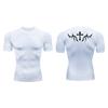 Cross Print Short Sleeve Compression Shirts for Men Athletic Quick Dry Tees Tshirt Gym Workout Running Undershirts Baselayers