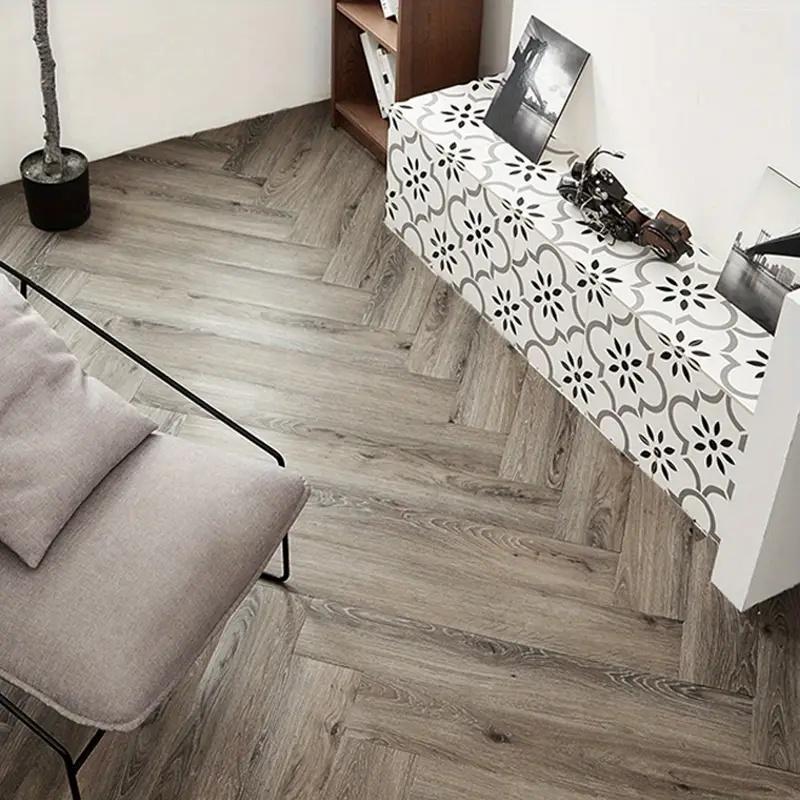 10PCS 40cmx15cm Plank Flooring PVC Self-Adhesive Flooring DIY Installation for Bathroom Kitchen Indoor Area Residential