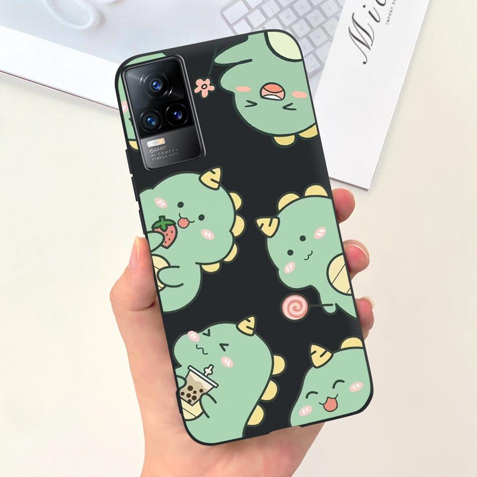 For Vivo V21e Case Vivo V21E 4G V 21E V2061 Lovely Cartoon Candy Color Soft Silicone TPU Phone Back Cover