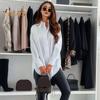 Office Lady Shirt Women Casual Lapel Long Sleeve Solid Color Loose Fit Tops Commuting Style Single Breasted Shirt