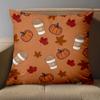 1 Pieces -2D flat printing Pumpkin Leaf Coffee Patterned Throw Pillows Polyester pillowcase sofa decorative cushion cover