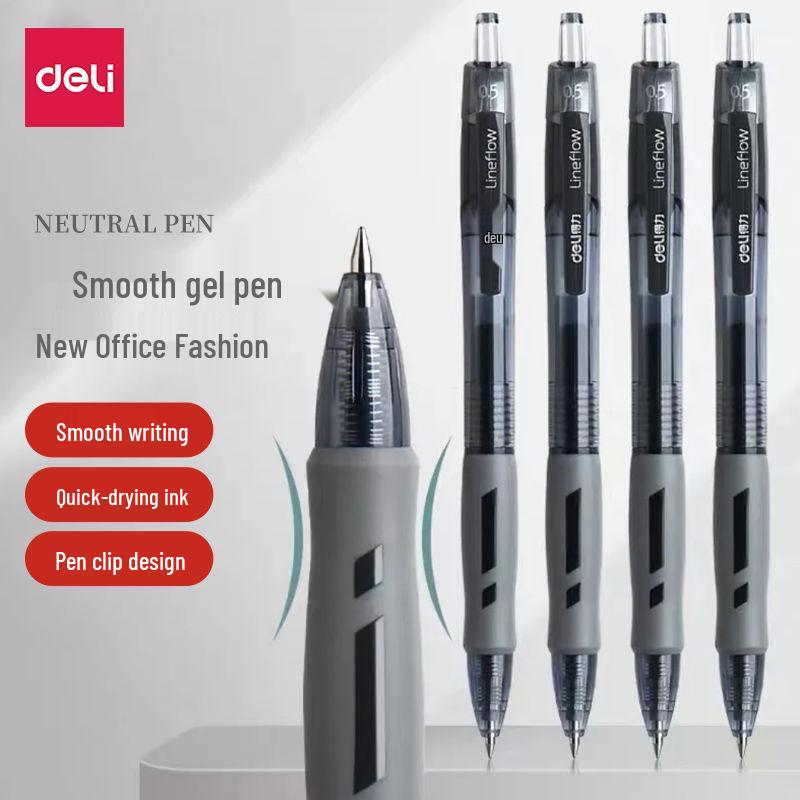 Deli Zhen S08 Black Gel Pen 0.5mm Bullet Tip, Elegant Design for Office & Student Use